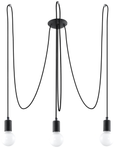 Żyrandol EDISON 3 czarny E27 3x60W IP20 SL.0370 SOLLUX