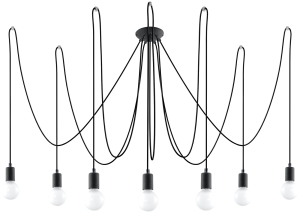 Żyrandol EDISON 7 czarny E27 7x60W IP20 SL.0372 SOLLUX