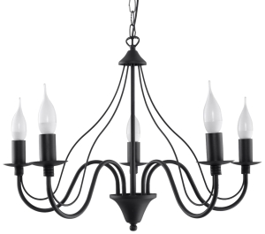 Żyrandol MINERWA 5 czarny E14 5x40W IP20 SL.0218 SOLLUX
