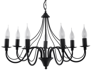 Żyrandol MINERWA 7 czarny E14 7x40W IP20 SL.0219 SOLLUX