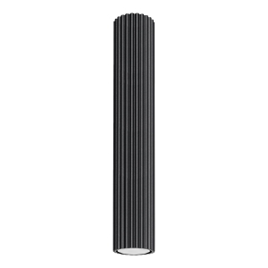 Cylindryczna lampa sufitowa czarna 40 cm KARBON pionowy wzór GU10 SL.1571 SOLLUX