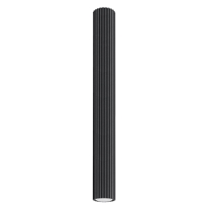 Tuba sufitowa rurka 60cm z eleganckim ryflowaniem czarna KARBON do salonu na GU10 SL.1572 SOLLUX