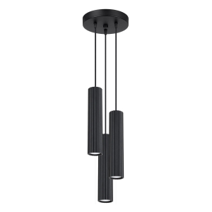 Lampa wisząca trzy cylindryczne klosze z eleganckim żłobieniem KARBON na GU10 SL.1576 SOLLUX