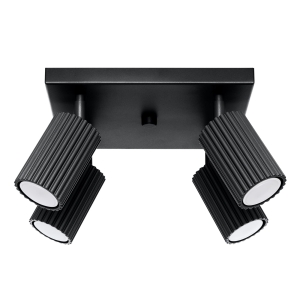 Lampa sufitowa z czterema reflektorkami na kwadratowej rozecie seria KARBON SL.1583 SOLLUX