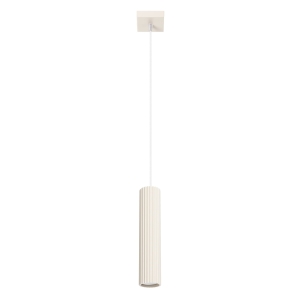 Elegancki zwis, pojedyncza lampa z serii KARBON z cylindrycznym kloszem beżowa SL.1592 SOLLUX