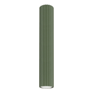 Cylindryczna lampa sufitowa zielono oliwkowa 40 cm KARBON pionowy wzór GU10 SL.1609 SOLLUX