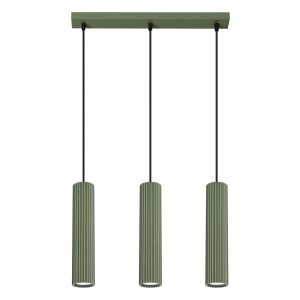 Elegancka lampa wisząca KARBON z trzema zwisami i oliwkową podsufitką 3xGU10  SL.1613 SOLLUX