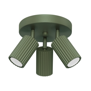 Lampa sufitowa KARBON z reflektorkami na okrągłej podsufitce oliwkowej 3xGU10 SL.1620 SOLLUX