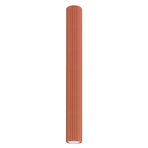 Cylindryczna lampa sufitowa tuba ryflowana czerwona na GU10 KARBON  SL.1629 SOLLUX