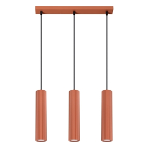 Elegancka lampa wisząca KARBON z trzema zwisami czerwona podsufitka 3xGU10  SL.1632 SOLLUX