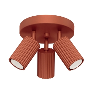 Lampa sufitowa KARBON z reflektorkami na okrągłej czerwonej podsufitce 3xGU10 SL.1639 SOLLUX