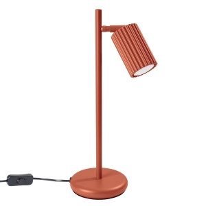 Biurkowa lampa czerwona ochra z cylindrycznym kloszem KARBON SL.1643 SOLLUX
