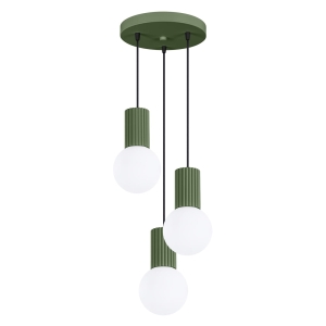 Lampa wisząca HALO 3P zielona oliwka SL.1725 Sollux