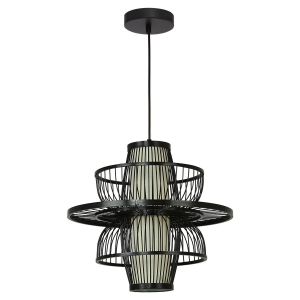 Rattanowa lampa wisząca Astra czarna 1xE27 LP-3110/1P BK Light Prestige