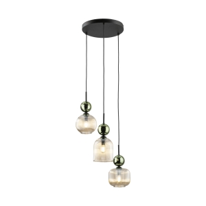 SOPHIA GREEN COGNAC LAMPA WISZĄCA 3XE14 11148 TK Lighting