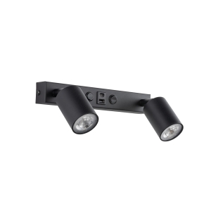 NEX BLACK KINKIET 2XGU10 / USB 11356 TK Lighting