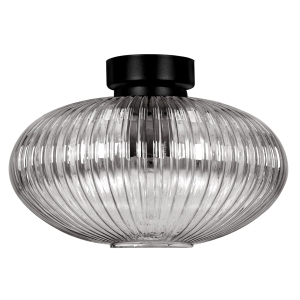 Lampa sufitowa ARCO, grafitowy szklany ozdobny klosz do biura K-5677 KAJA Lighting