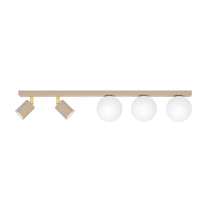 Listwa sufitowa ASPA beżowa, reflektorki i szklane klosze do sypialni K-5831 KAJA Lighting