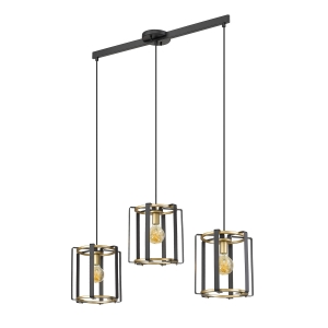 Lampa wisząca PRIMERO 3xE27 PND-44003-3-BK-GD Italux