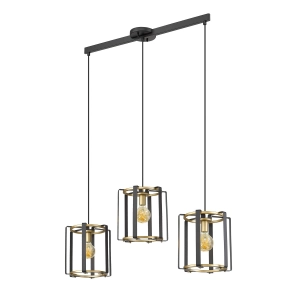 Lampa wisząca PRIMERO 3xE27 PND-44003-3-BK-GD Italux