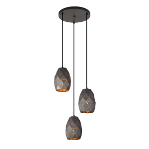 Lampa wisząca HARLEY 3xE27 MDM-3480/3A GR+GD Italux