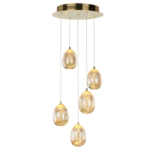 Lampa wisząca HUELTO 5xLED PND-22112132-5A-CHPN Italux