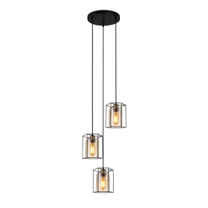 Lampa wisząca KALULA 3xE27 PND-78901-3A-BK+AMB Italux
