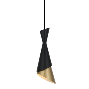 Lampa wisząca MALIA 1xE27 PND-85949-1 BK+GD Italux
