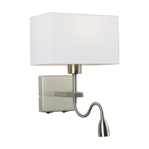 Kinkiet NORTE 2xE27/LED WL-1122-2-BL-SN-RC-WH Italux