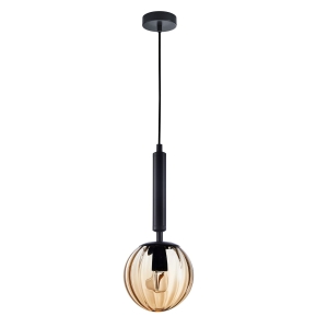Lampa wisząca RAVENA 1xE27 PND-2324-1 BK+AMB Italux