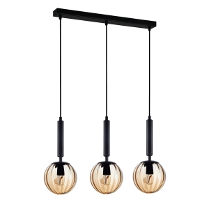Lampa wisząca RAVENA 3xE27 PND-2324-3L BK+AMB Italux