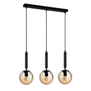 Lampa wisząca RAVENA 3xE27 PND-2324-3L BK+AMB Italux