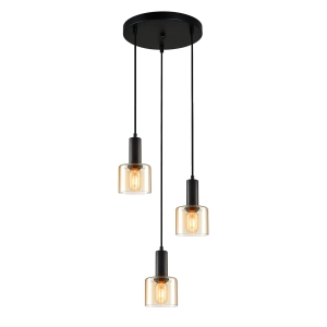 Lampa wisząca SANTIA 3xE27 PND-65342-3A-BK+AMB Italux