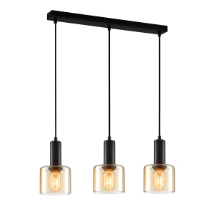 Lampa wisząca SANTIA 3xE27 PND-65342-3-BK+AMB Italux