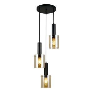 Lampa wisząca SARDO 3xE27 PND-5581-3A-BK+AMB Italux