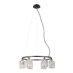 Lampa wisząca SIMONA 6xE14 PND-40814-6-BK-HBR Italux