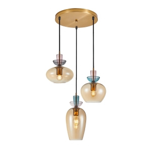 Lampa wisząca FANDA 3xE27 PND-31882-3A-GD-AMB Italux