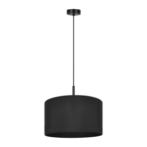 Lampa wisząca z szerokim, czarnym abażurem K-4320 z serii SIMONE BLACK Kaja Lighting