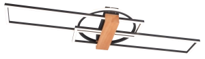 C230624203B DUATRO LAMPA SUFITOWA CZARNA+DREWNO/BLACK+WOOD Zuma Line