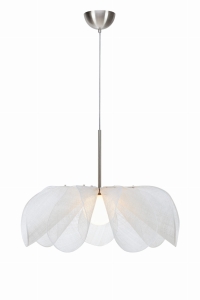 Lampa wisząca STYRKA Nikiel satynowy, biały 1xE27 108818 Markslojd
