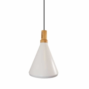 Lampa wisząca NORDIC WOODY biało drewniana 25 cm ST-5097c Step into Design