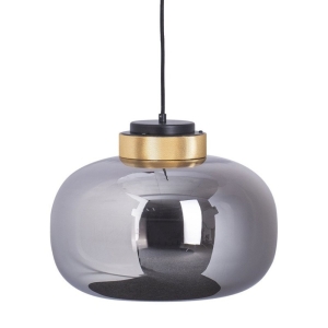 Lampa wisząca BOOM 35 cm - LED, klosz szary, wykonczenie złote 9969P/B smoky Step into Design