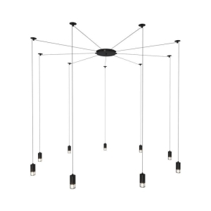 Lampa wisząca LINEA-9 czarna XT005-9P Step into Design
