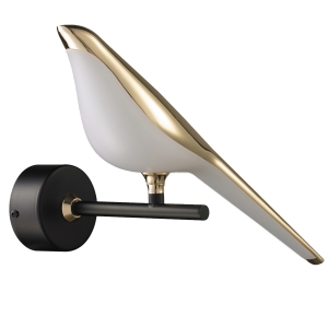 Lampa ścienna PTAK TIT, 28 cm - LED, złoto-czarna  ST-9008-W Step into Design