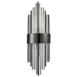 Lampa ścienna DRACO 60cm - kryształowo - czarna, styl glamour  ST-88003W-M black Step into Design