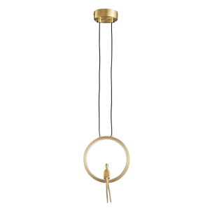 Lampa wisząca AMICI 27 cm - LED, metal, złoty ring z dekoracyjną złotą postacią ST-D7774 gold Step into Design