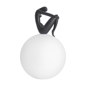 Lampa stołowa WOMAN-2 ,47 cm - czarna figura, biały klosz ST-6020-B black Step into Design