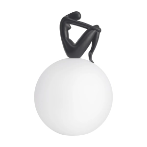Lampa stołowa WOMAN-2 ,47 cm - czarna figura, biały klosz ST-6020-B black Step into Design