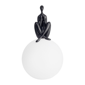 Lampa stołowa WOMAN-3 ,47 cm -czarna figura,biały klosz ST-6020-C black Step into Design