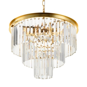 Lampa wisząca SPLENDORE 50 cm - żyrandol złoto-kryształowy DN915-50A Step into Design